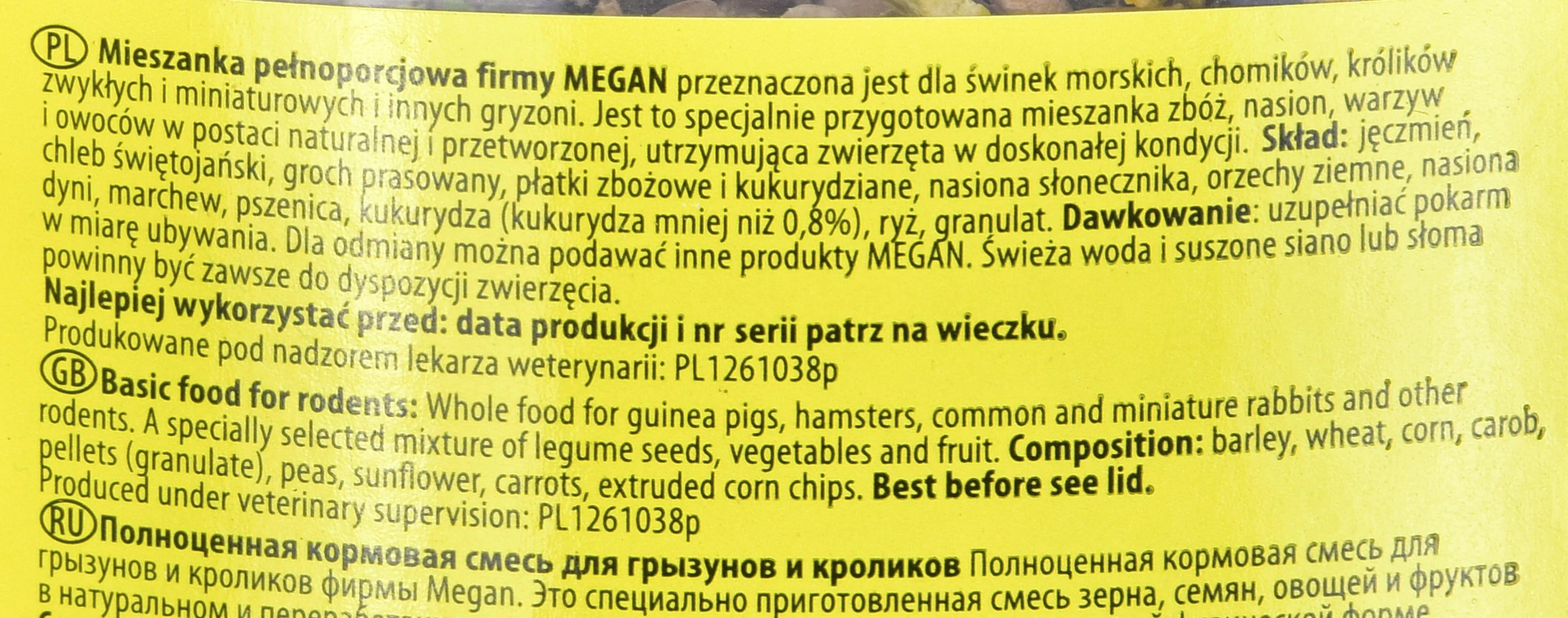 Pašaras graužikams Megan, 1.65 kg