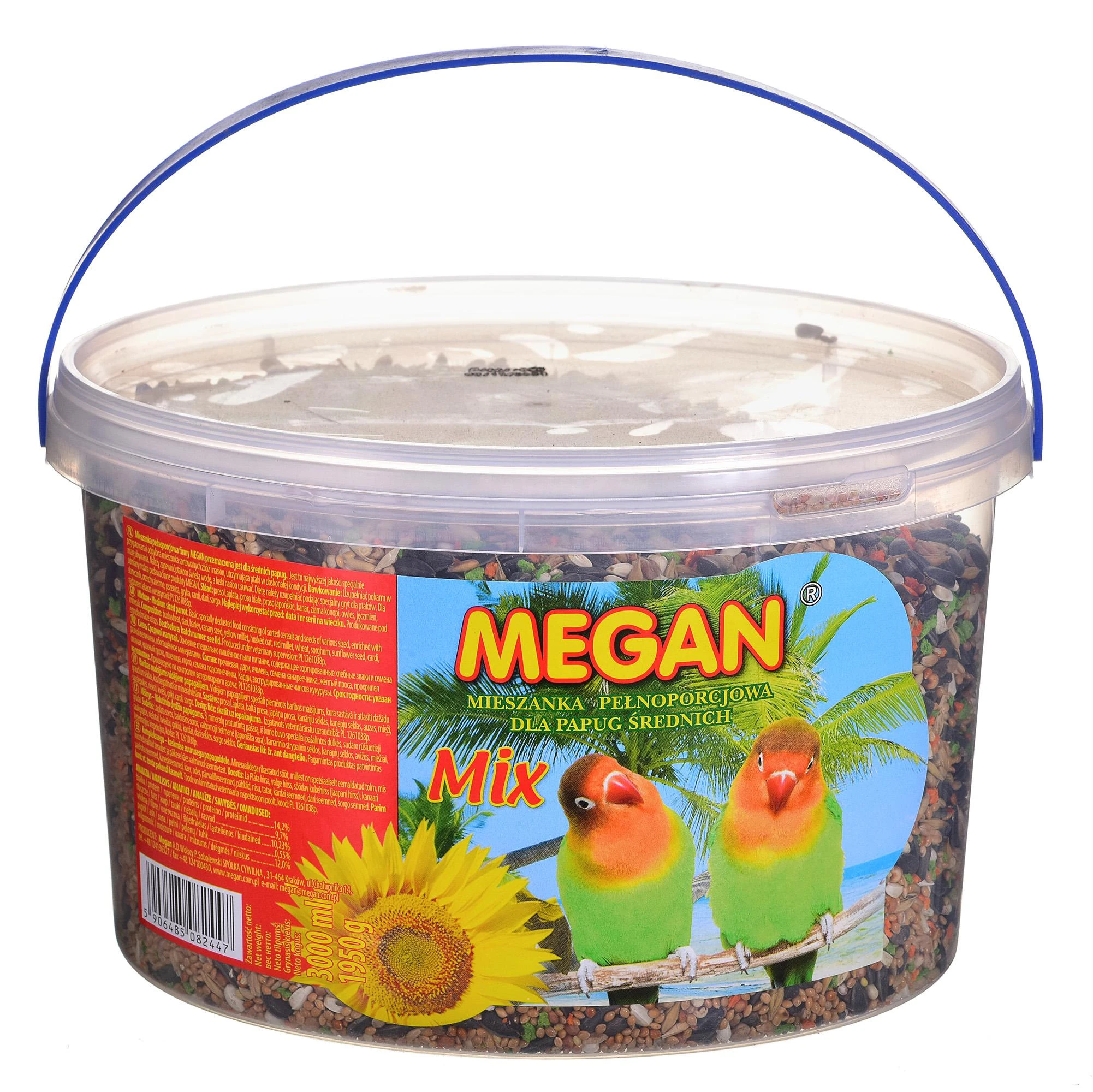 Pašaras vidutinio dydžio papūgoms Megan, 1.95 g