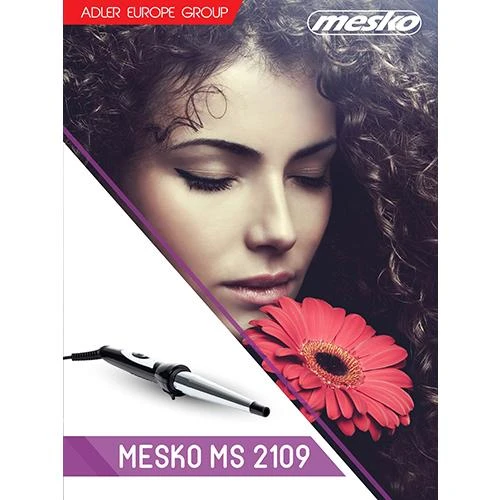 Mesko | Conical Hair Curling Iron | MS 2109 | Garantija 24 mėn. | Ceramic heating system | Barrel diameter 13-25 mm | 40 W | Nerūdijantis plienas/Juodas
