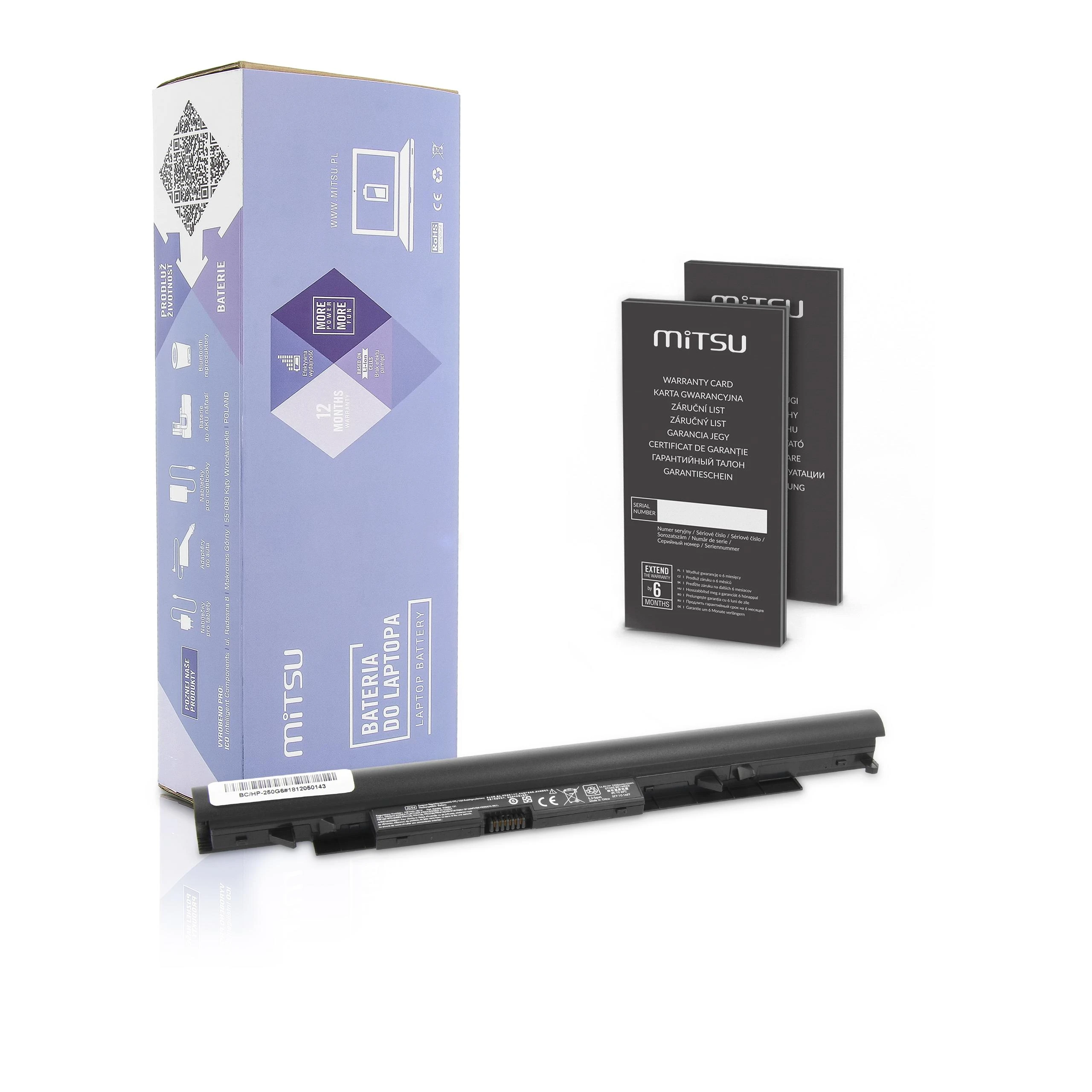 Nešiojamo kompiuterio akumuliatorius Mitsu BC/HP-250G6 HP 2200 MAH 33 WH