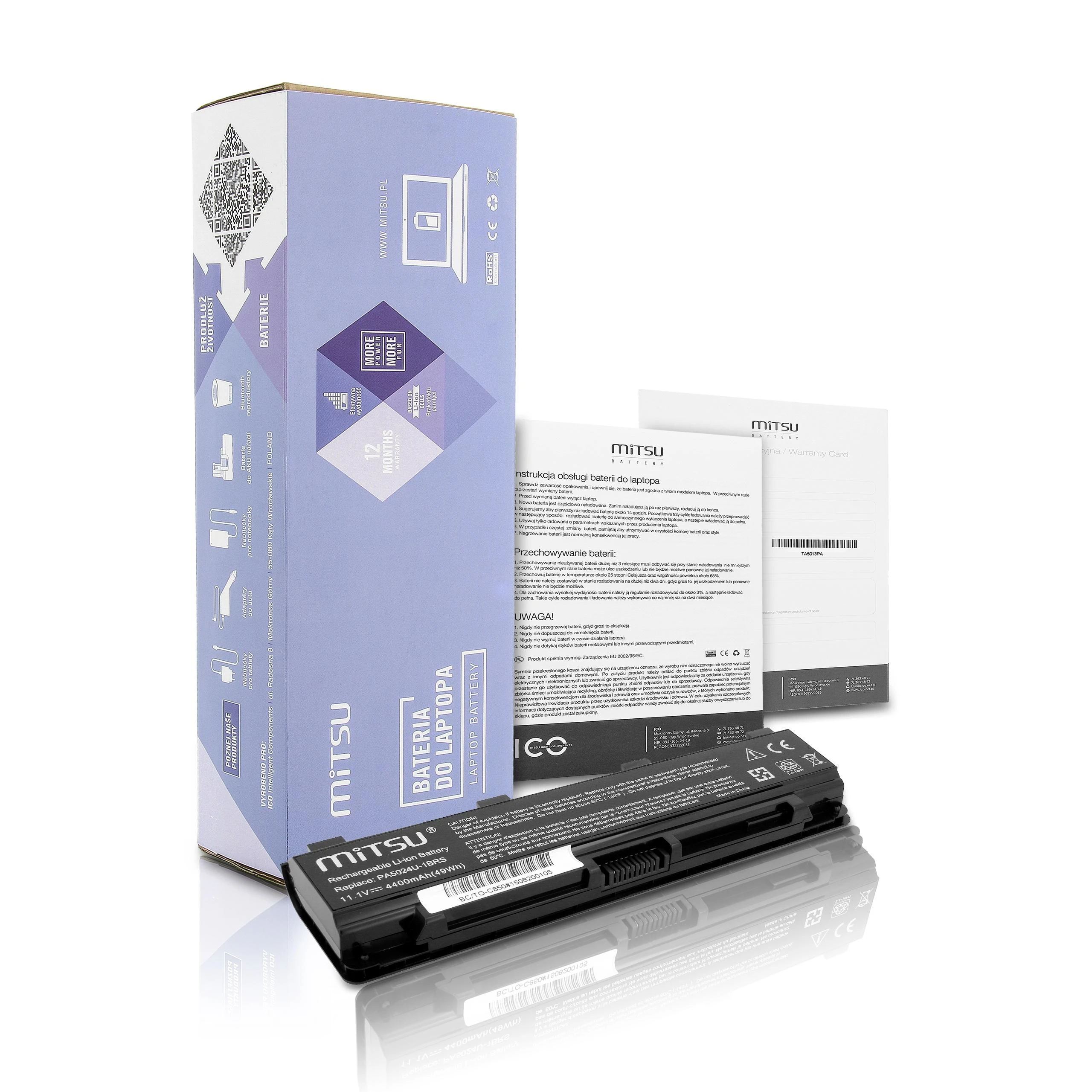 Nešiojamo kompiuterio akumuliatorius Mitsu BC/TO-C850