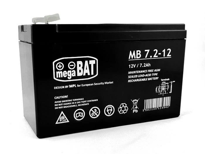 Mpl Power Elektro Megabat 12V 7.2Ah F1(187) AGM akumuliatorius, 3-5 metai