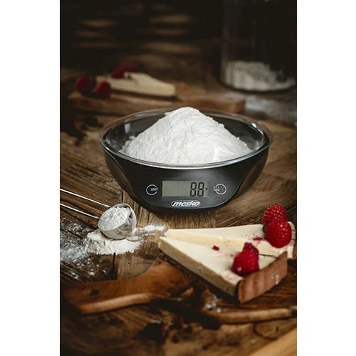 Adler Mesko | Virtuvinės svarstyklės with a bowl | MS 3164 | Maximum weight (capacity) 5kg | Graduation 1 g | Ekranas type LCD | Juodas