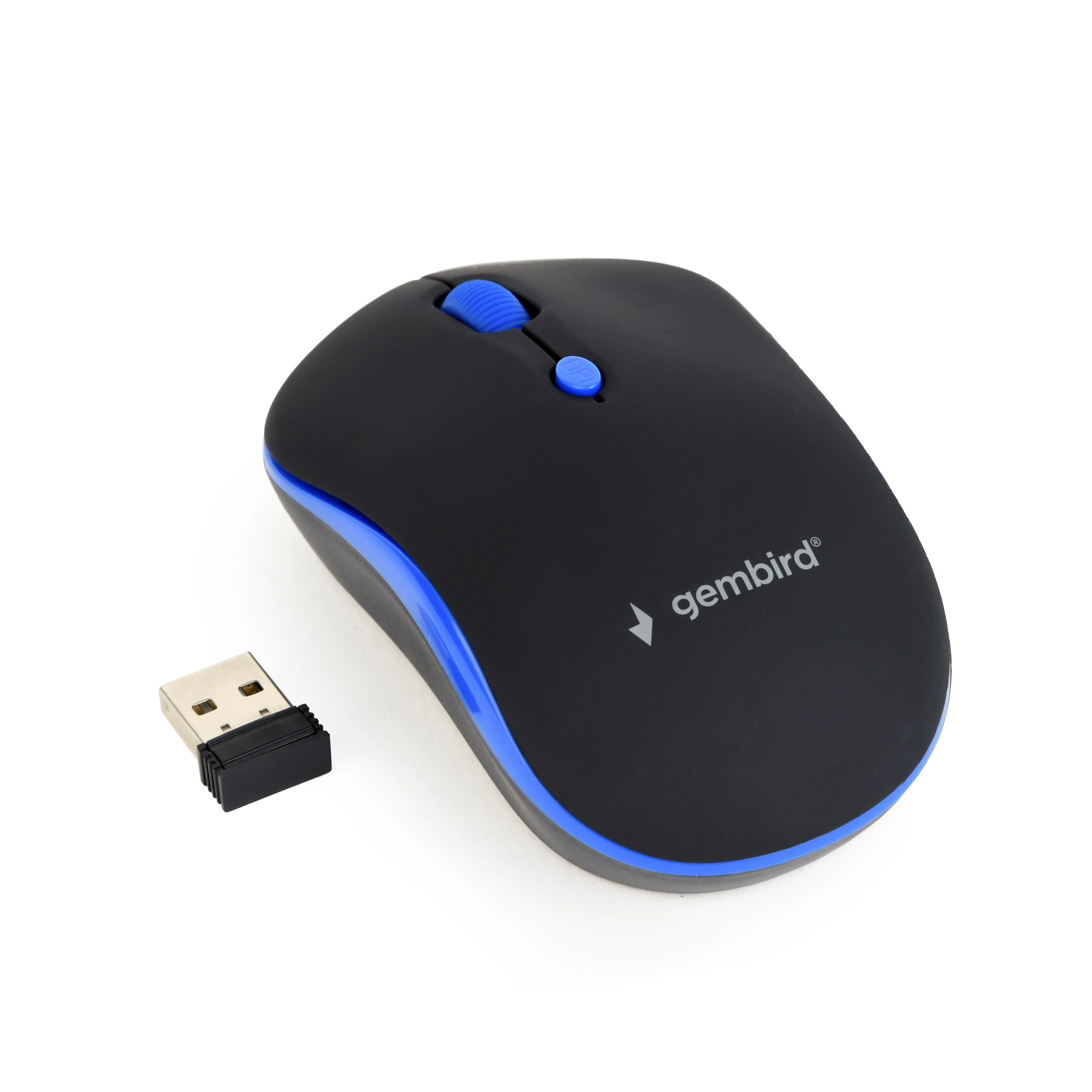 GEMBIRD MUSW-4B-03-B Gembird Optinė belaidė pelė MUSW-4B-03-B, 1600 DPI, nano USB, juodas-mėlynas