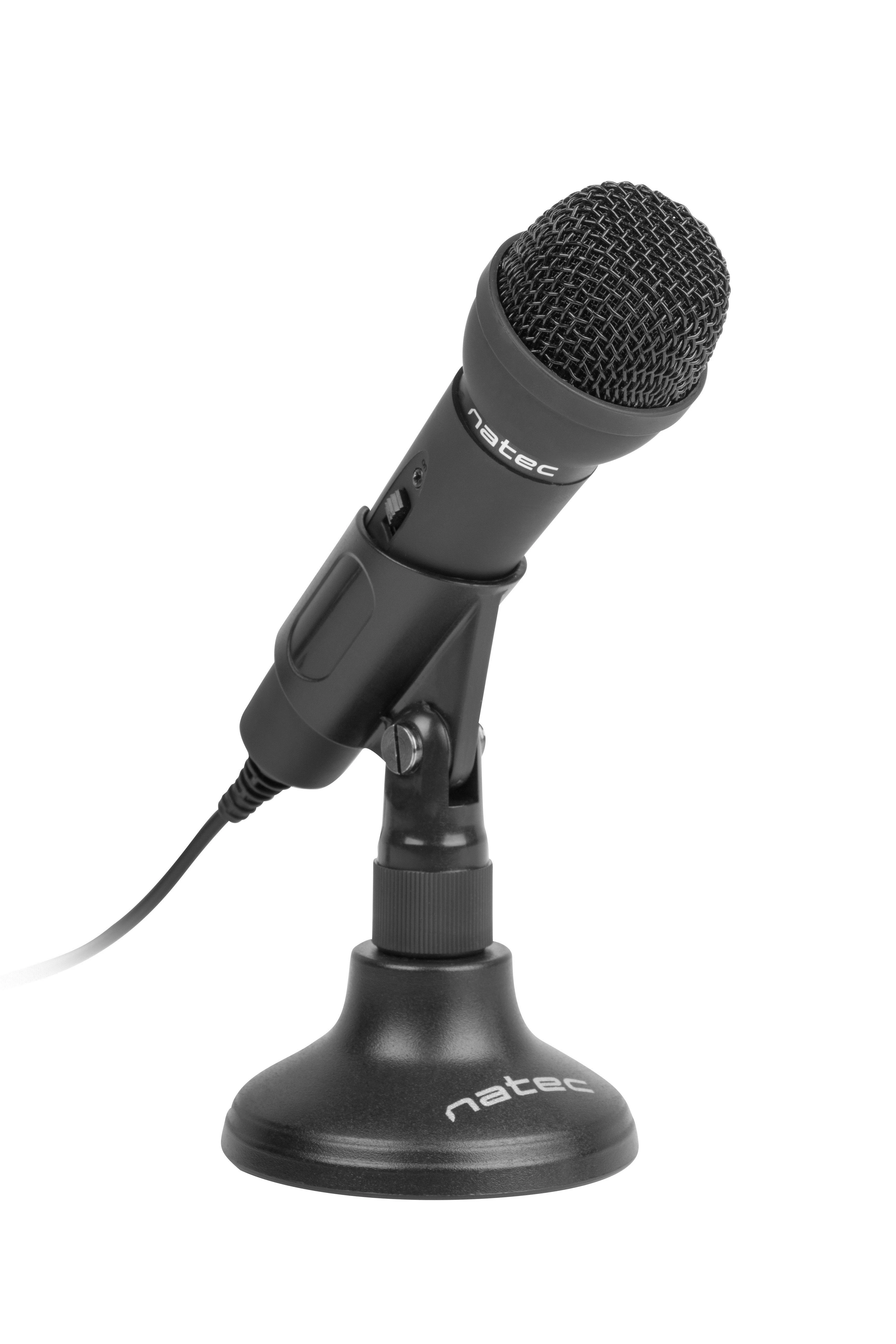 NATEC NMI-0776 mikrofono papildiklis Juodas mini lizdas 3,5 mm žemo triukšmo visaekcinis mikrofonas
