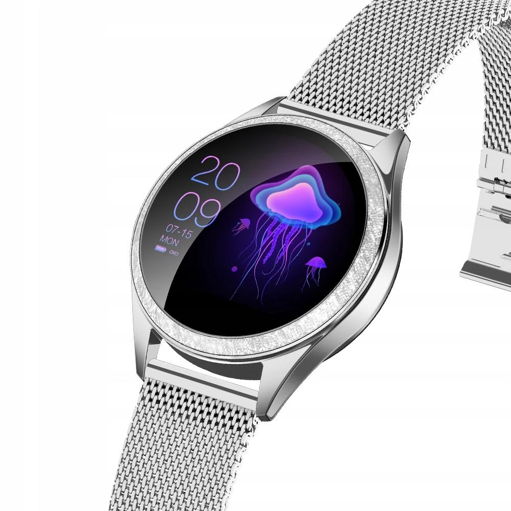 Išmanusis laikrodis Oro Smart Crystal, Sidabrinės spalvos su blizgiu apvadu