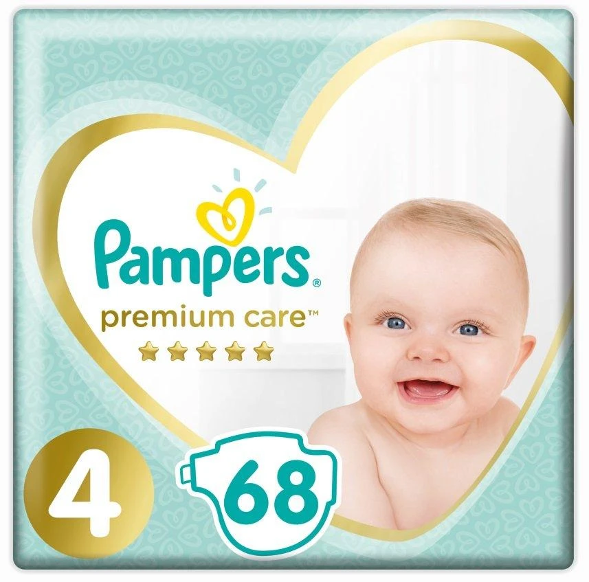 Pampers Premium Care Tape Sauskelnės, 4 Dydis, 68 vnt.