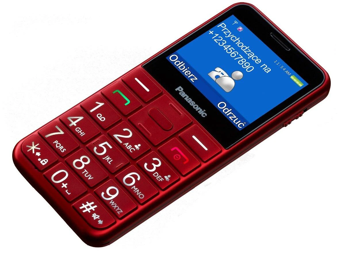 Mobilusis telefonas Panasonic KX-TU155EXBN, Raudonas