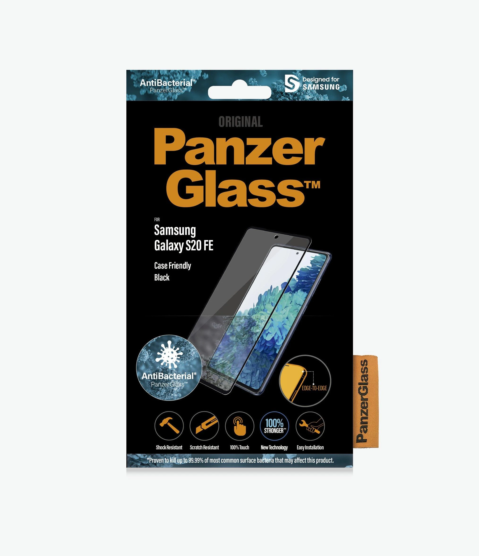 Panzer Glass PanzerGlass | Samsung | Galaxy S20 FE CF | Stiklas | Juodas | Veikia su veido atpažinimo funkcija ir yra suderinamas su ekrane esančiu pirštų atspaudų skaitytuvu; Tinka atvejams | Skaidri ekrano apsauga