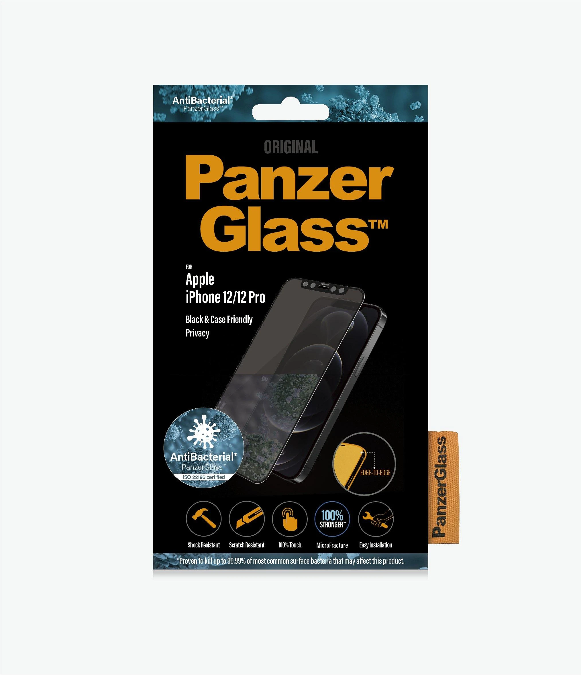 Panzer Glass PanzerGlass | Apple | Skirta iPhone 12/12 Pro | Stiklas | Juodas | Tinka atvejams | Privatumo stiklas