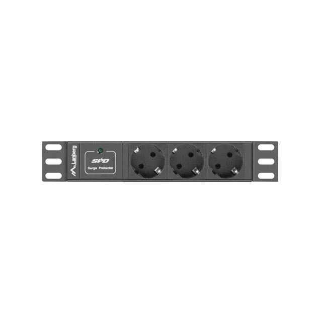 LANBERG PDU-03E-0200-BK PDU 10 1U 16A 3x 230v PL 2m Juodas