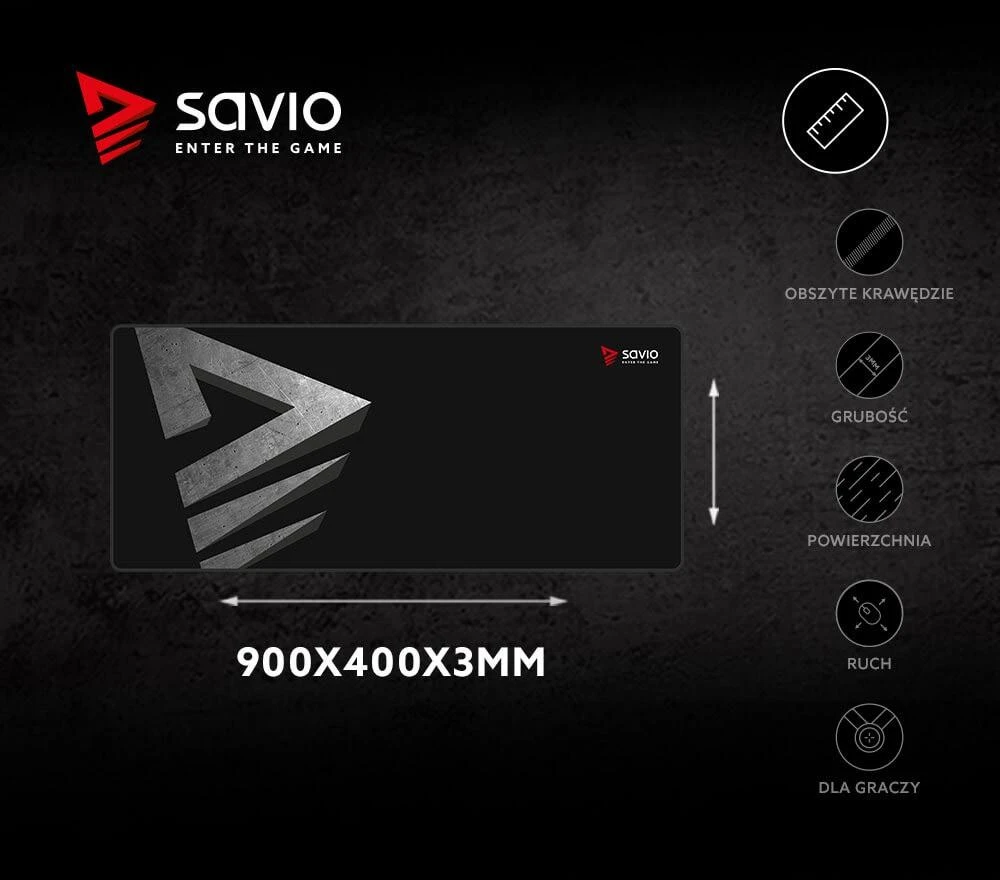 Professional Pelės kilimėlis žaidimams Savio Precision Control XL