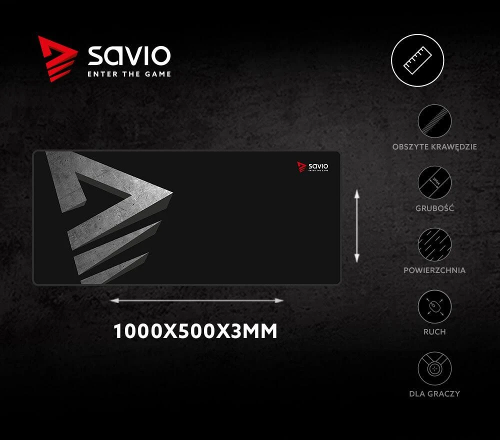 Žaidimų Pelės Kilimėlis - Savio Precision Control XXL 1000x500x3mm