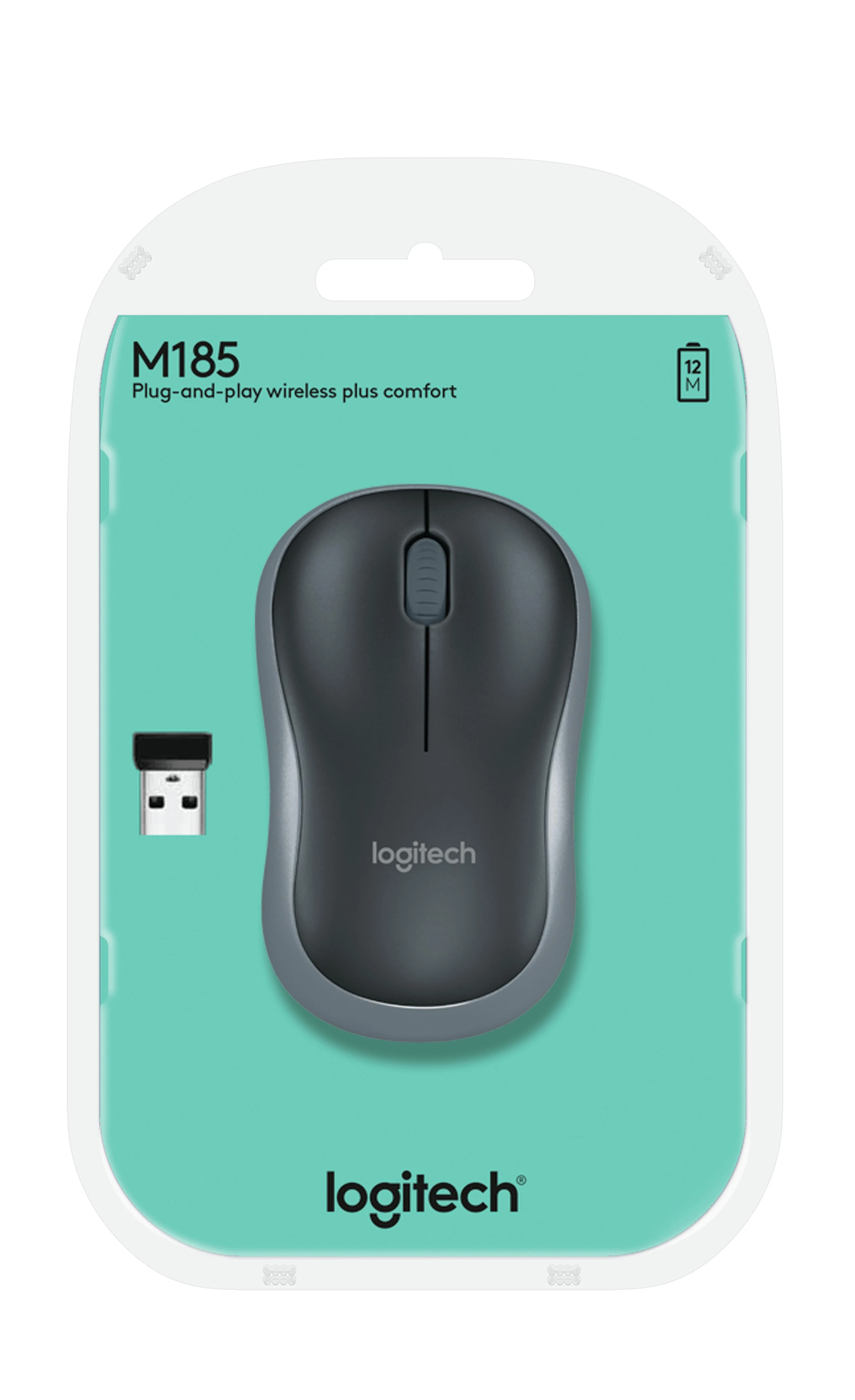 Bevielė pelė Logitech M185 pilka