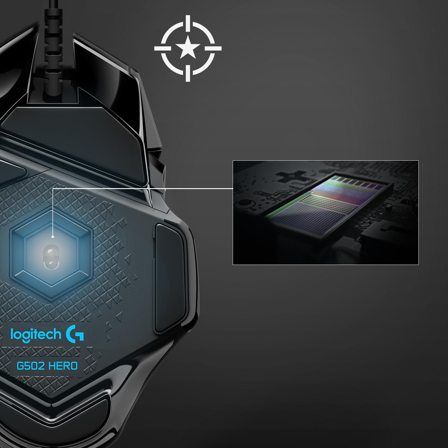 Pelė žaidimams Logitech G502 HERO, juoda