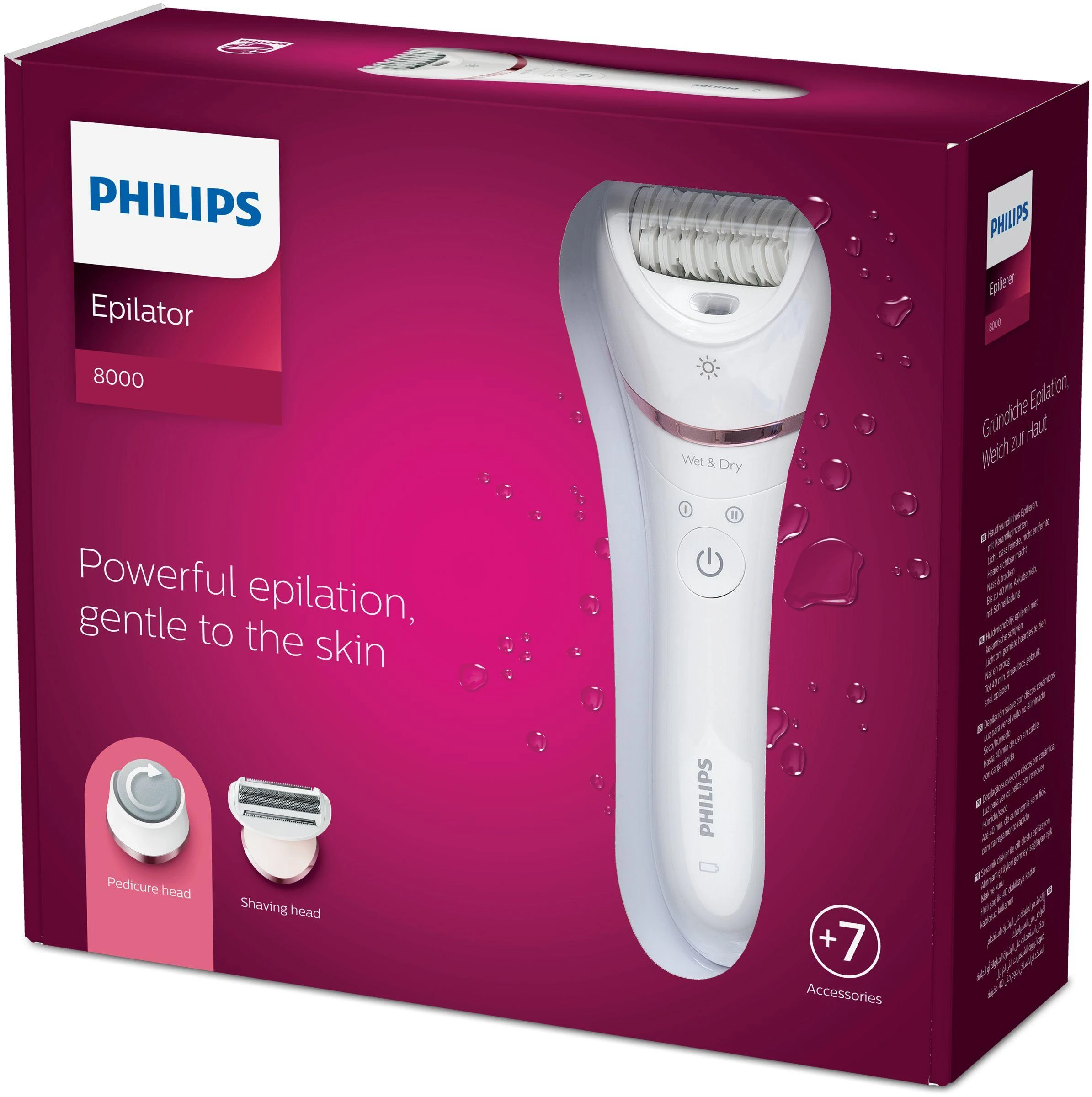 Philips Epilator Series 8000 „Wet & Dry“ epiliatorius BRE730/10