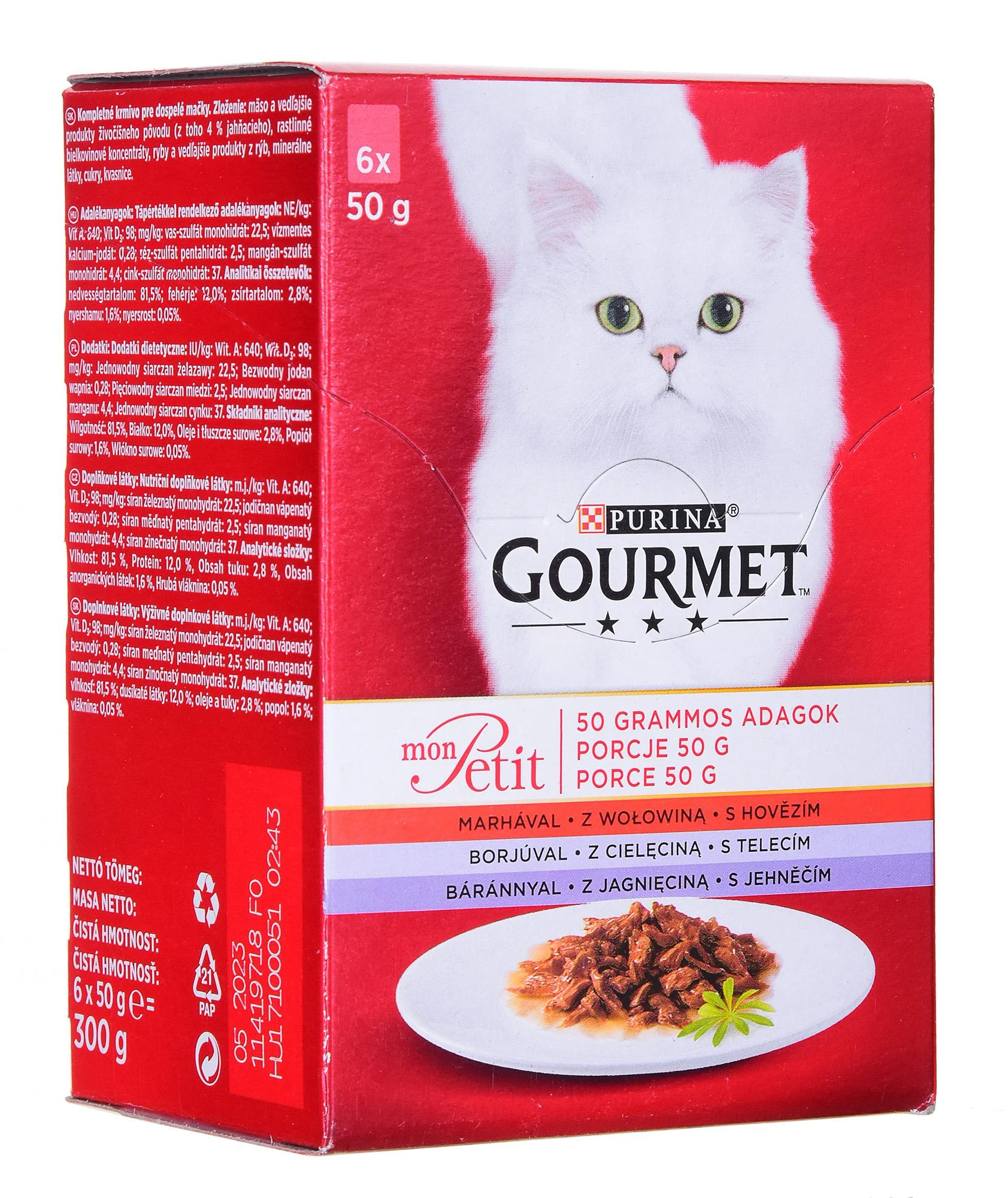 Purina Nestle Drėgnas Kačių Maistas - Gourmet Mon Petit Žuvies Mišinys 6 x 50 g
