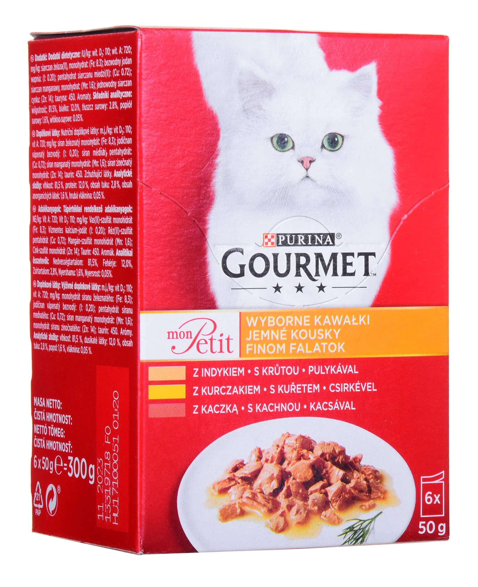 Purina Nestle Drėgnas Kačių Maistas - Gourmet Mon Petit Paukštienos Mišinys 6 X 50 g