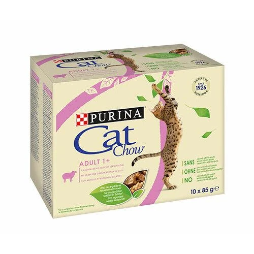Purina Nestle Drėgnas Kačių Maistas - Purina ėriena, žaliosios pupelės 10 x 85 g