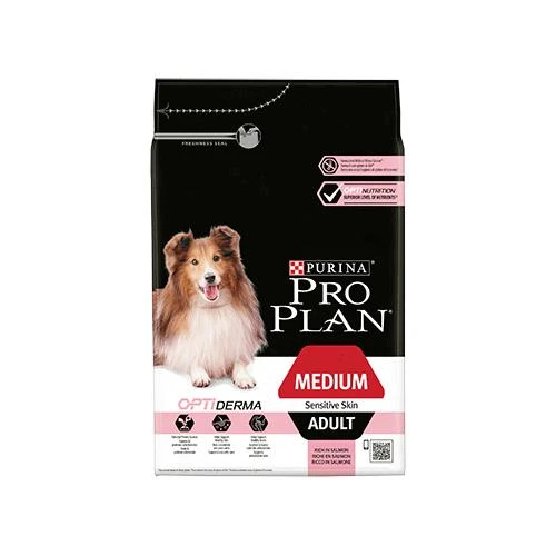 Purina Pro Plan OPTIDERMA dog adult Medium Sensitive Skin 14 kg, suaugusių vidutinių veislių, turinčių jautrią odą šunų sausas pašaras 12367239