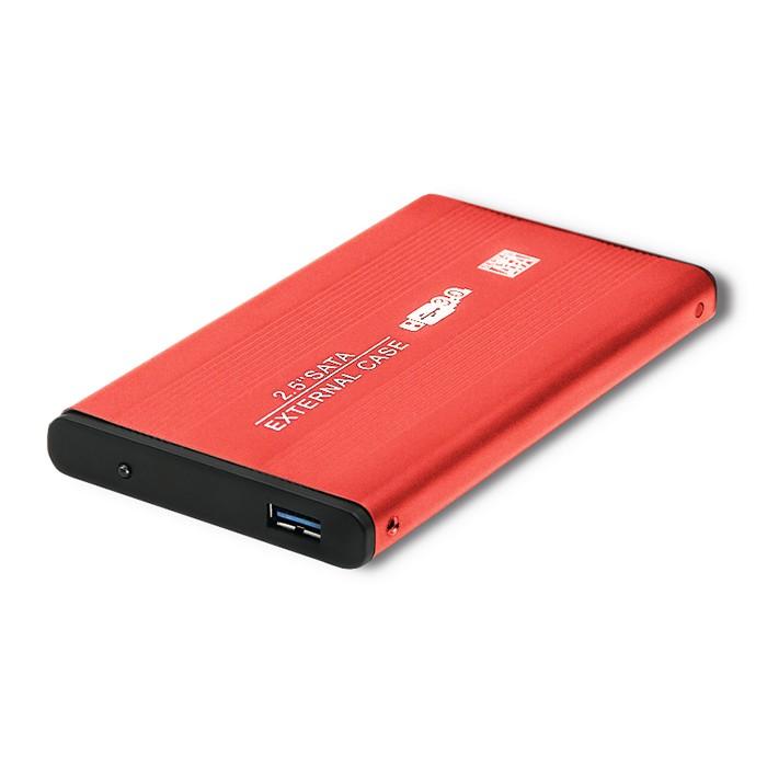 QOLTEC išorinio kietojo disko dėklas HDD/SSD 2.5" SATA3 USB 3.0 Raudona