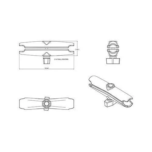 Ram Mounts UNPKG RAM DBL SOCET ARM B BALL C ILGIS