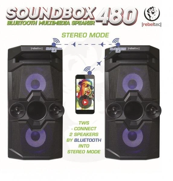 Rebeltec belaidė kolonėlė SoundBOX 480 juoda