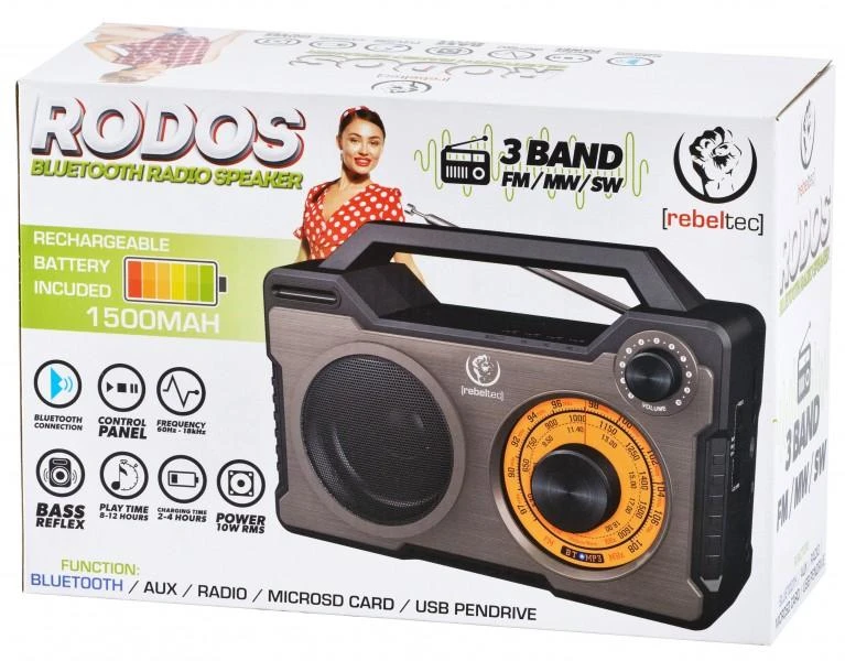 Nešiojamas garsiakalbis Rebeltec RBLGLO00039, pilka