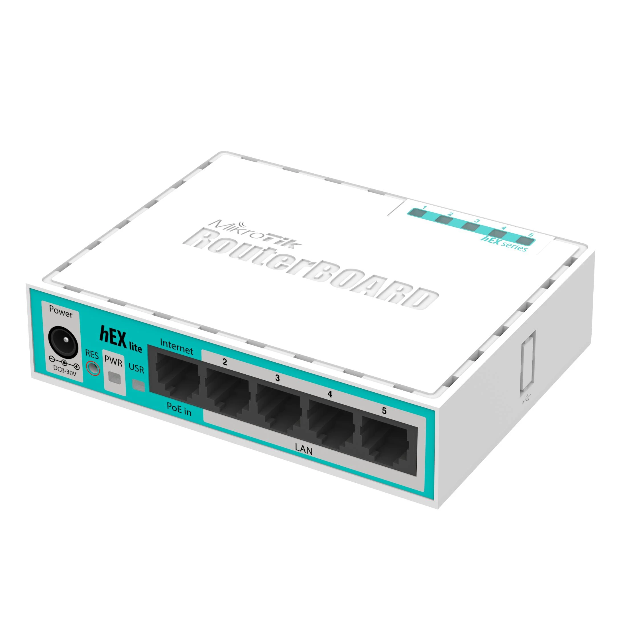 Šakotuvas MIKROTIK MT RB750r2 MikroTik hEX lite RouterOS L4 64MB RAM, 5xLAN, Soho Maršrutizatorius, PoE in, plastikas case