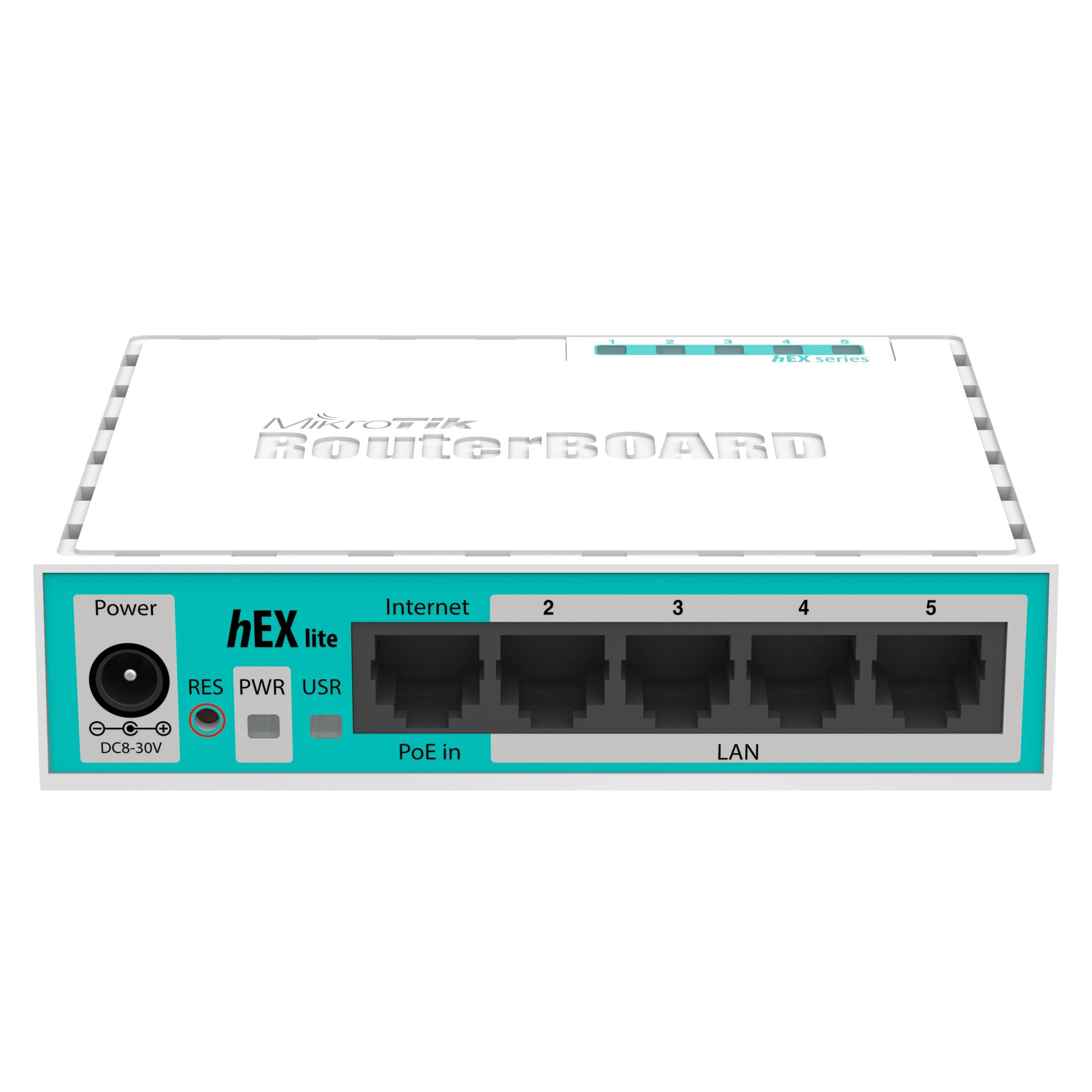 Šakotuvas MIKROTIK MT RB750r2 MikroTik hEX lite RouterOS L4 64MB RAM, 5xLAN, Soho Maršrutizatorius, PoE in, plastikas case