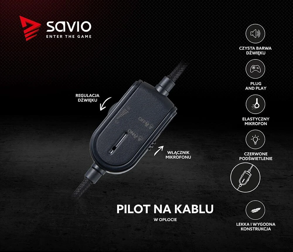 Žaidimų ausinės Savio FORGE Jack 3.5mm + USB