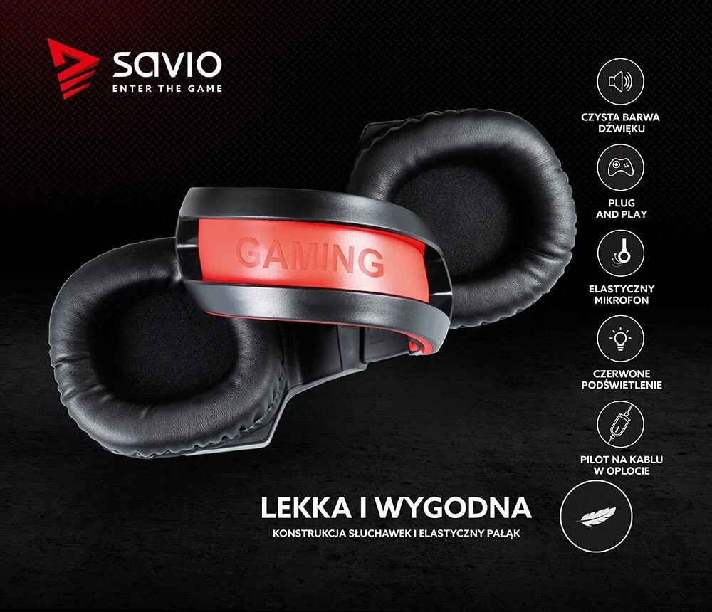 Žaidimų ausinės Savio FORGE Jack 3.5mm + USB