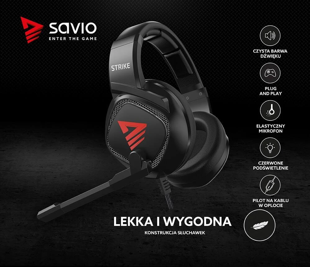 Žaidimų ausinės Savio STRIKE Jack 2 x 3.5mm + USB