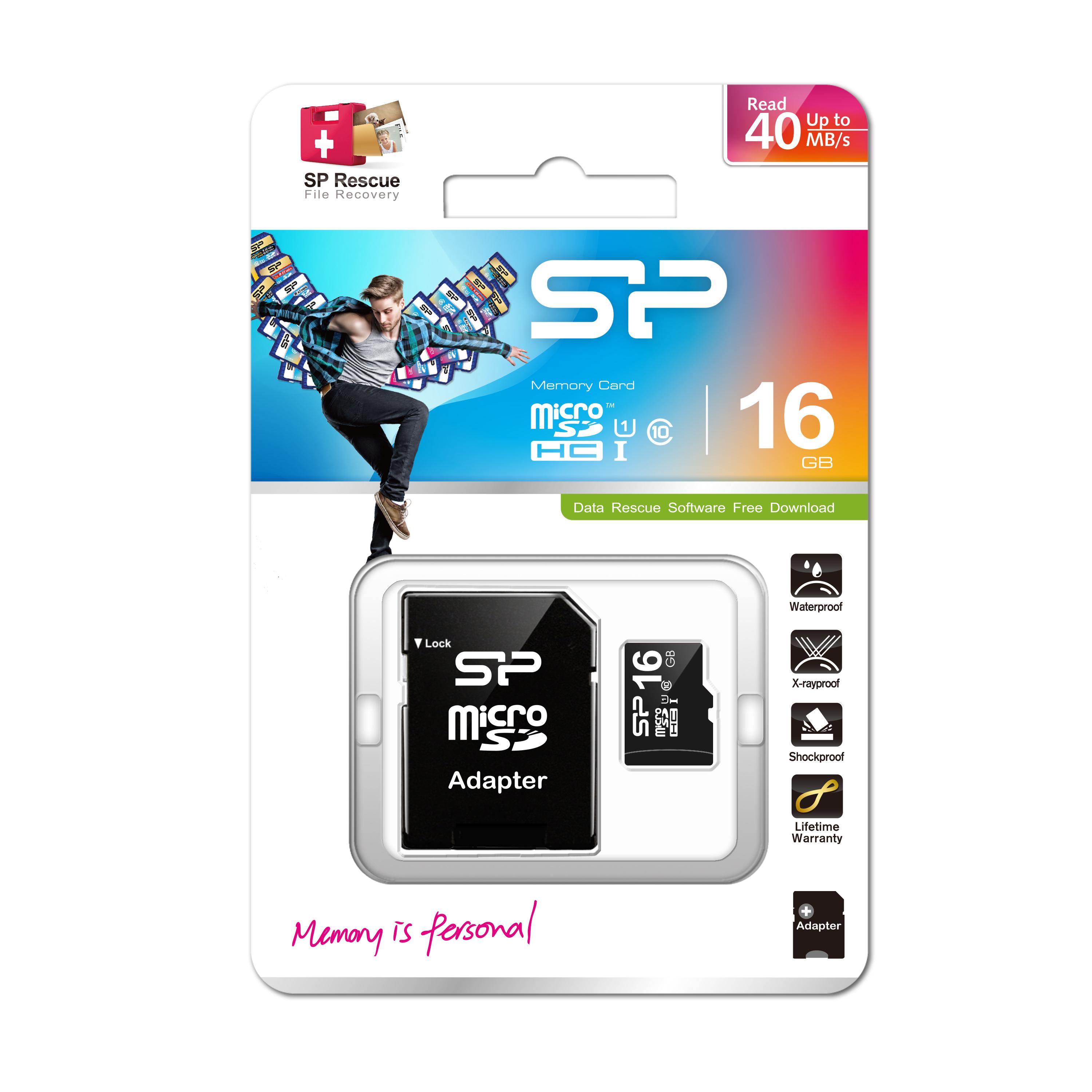 Atminties kortelė Silicon Power | 16 GB | Micro SDHC | Flash atminties klasė 10 | SD adapter