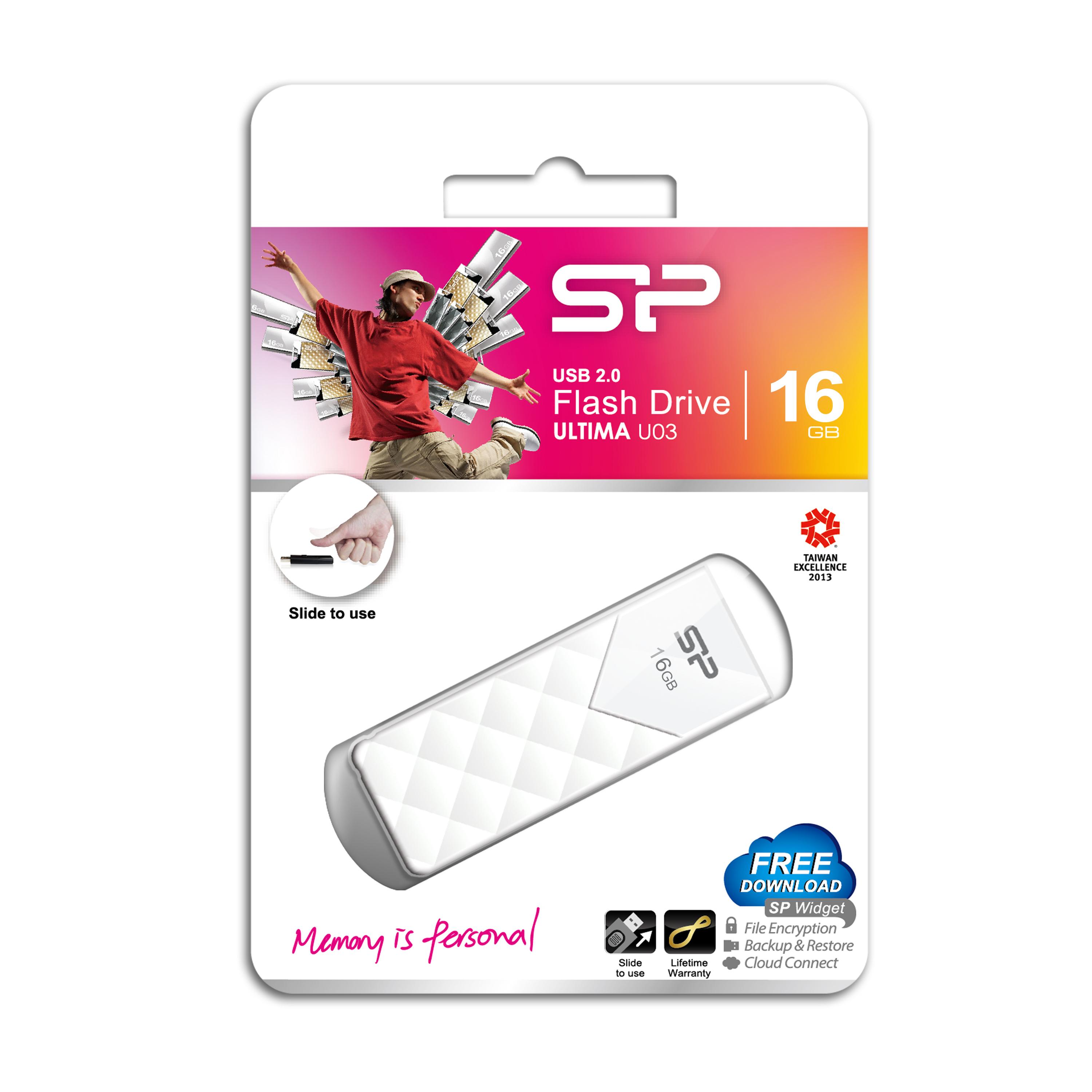 Silicon Power Ultima U03 USB atmintukas 16 GB USB A tipo 2.0 Balta