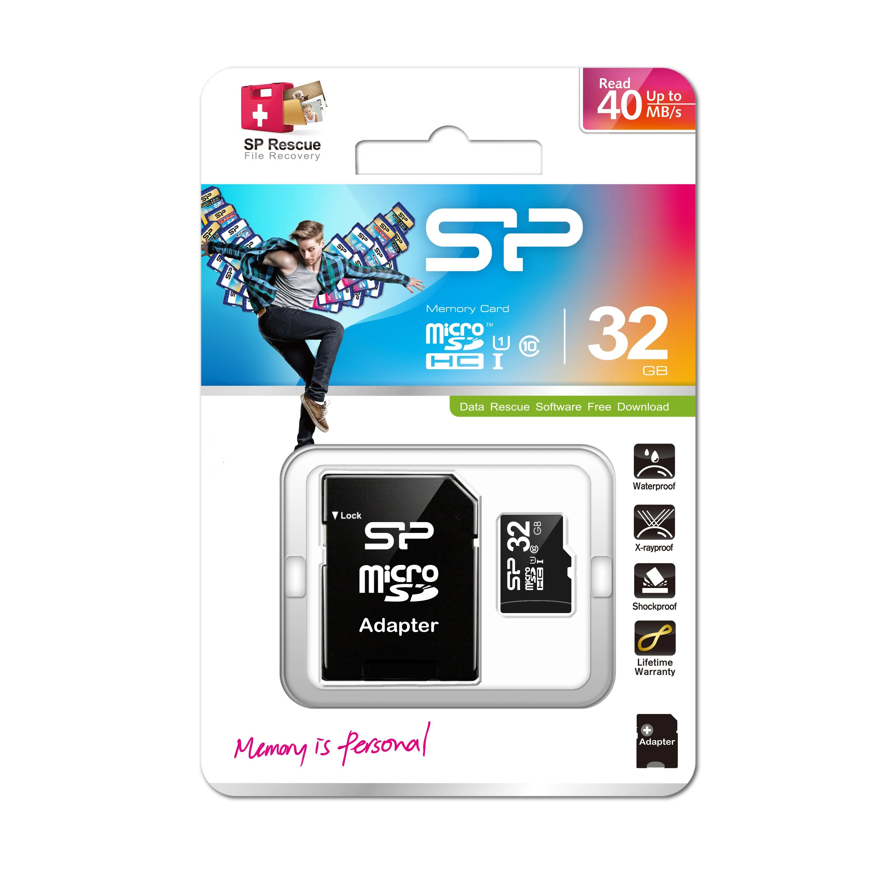 Silicon Power | 32 GB | Micro SDHC | Flash atminties klasė 10 | SD adapter