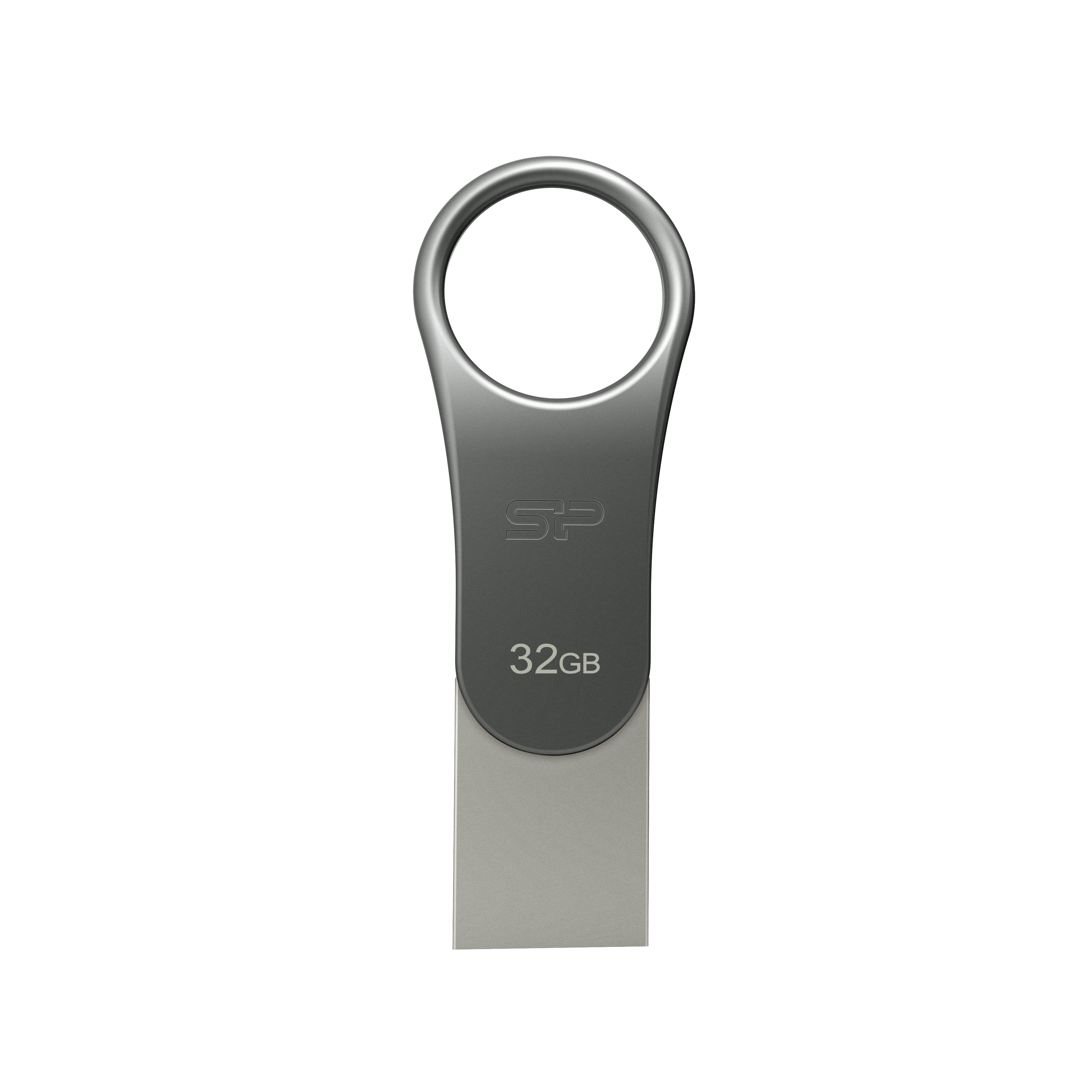 Silicon Power Mobile C80 USB atmintukas 32 GB USB Type-A / USB Type-C 3.2 Gen 1 (3.1 Gen 1) Titanas
