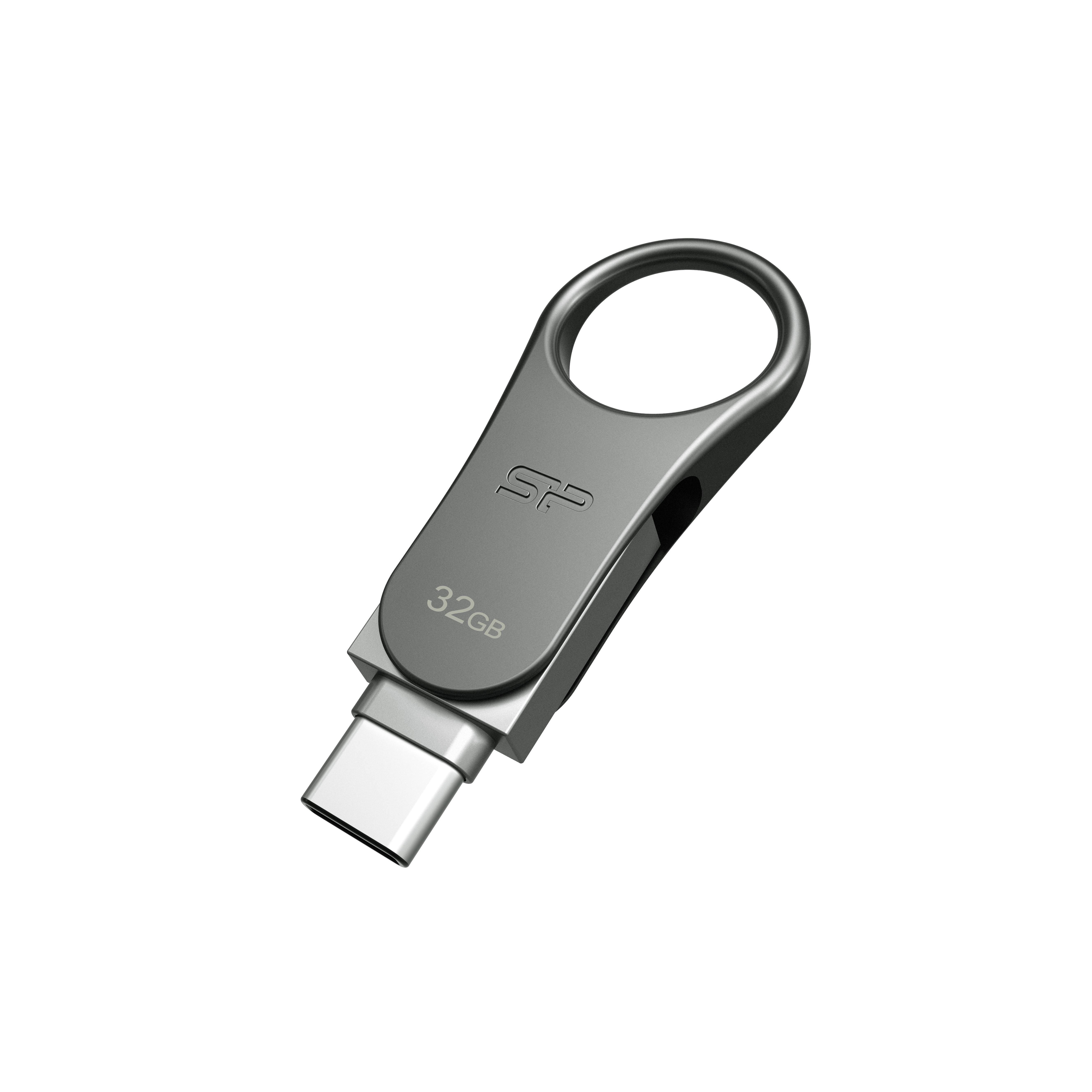 Silicon Power Mobile C80 USB atmintukas 32 GB USB Type-A / USB Type-C 3.2 Gen 1 (3.1 Gen 1) Titanas
