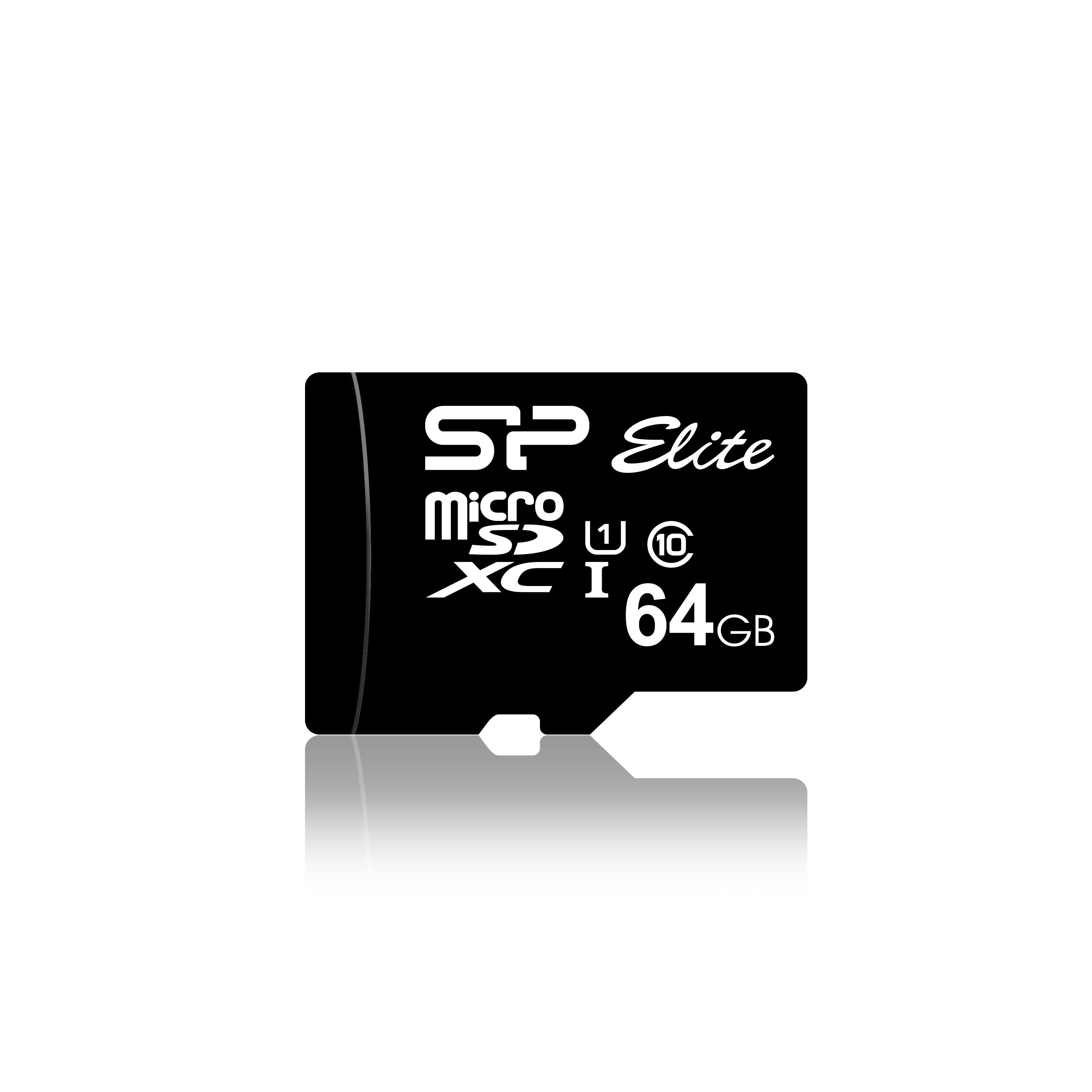 Atminties kortelė Silicon Power 64GB Micro SDXC UHS-I, SDR 50 režimas, 10 klasė, su SD adapteriu