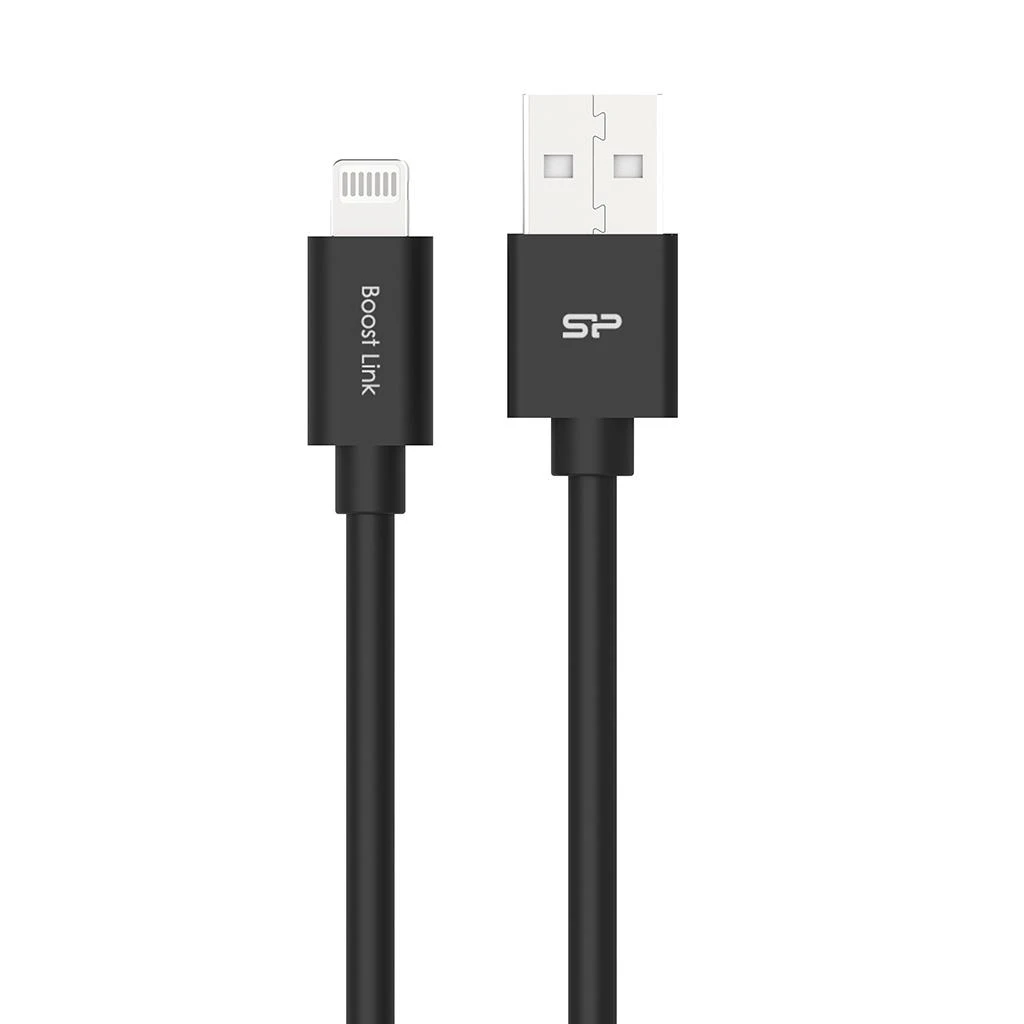 Silicon Power Silicio galia | A tipo USB prie žaibo kabelis | LK15 MFi | Apple | PVC | Juodas