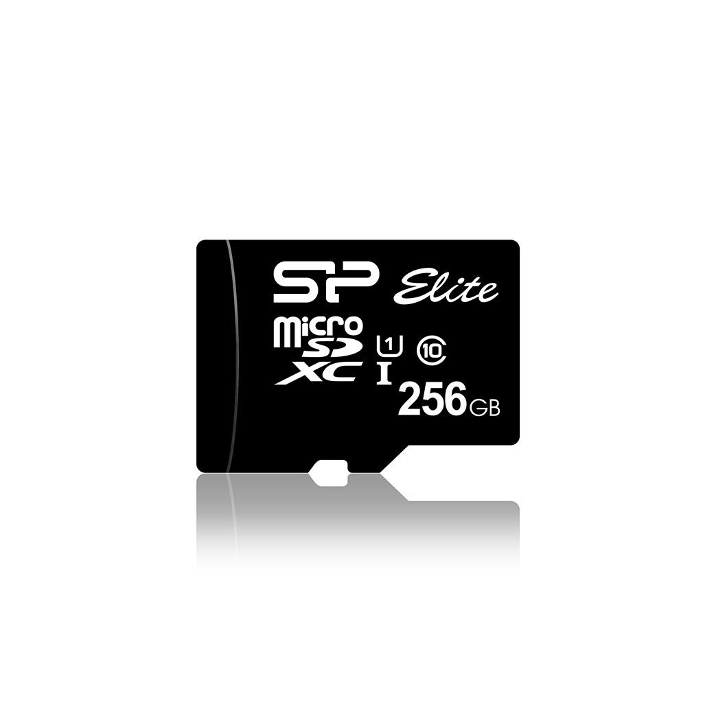 Atminties kortelė Silicon Power Elite 256 GB, micro SDXC, Flash atminties klasė 10, su adapteriu, UHS-I