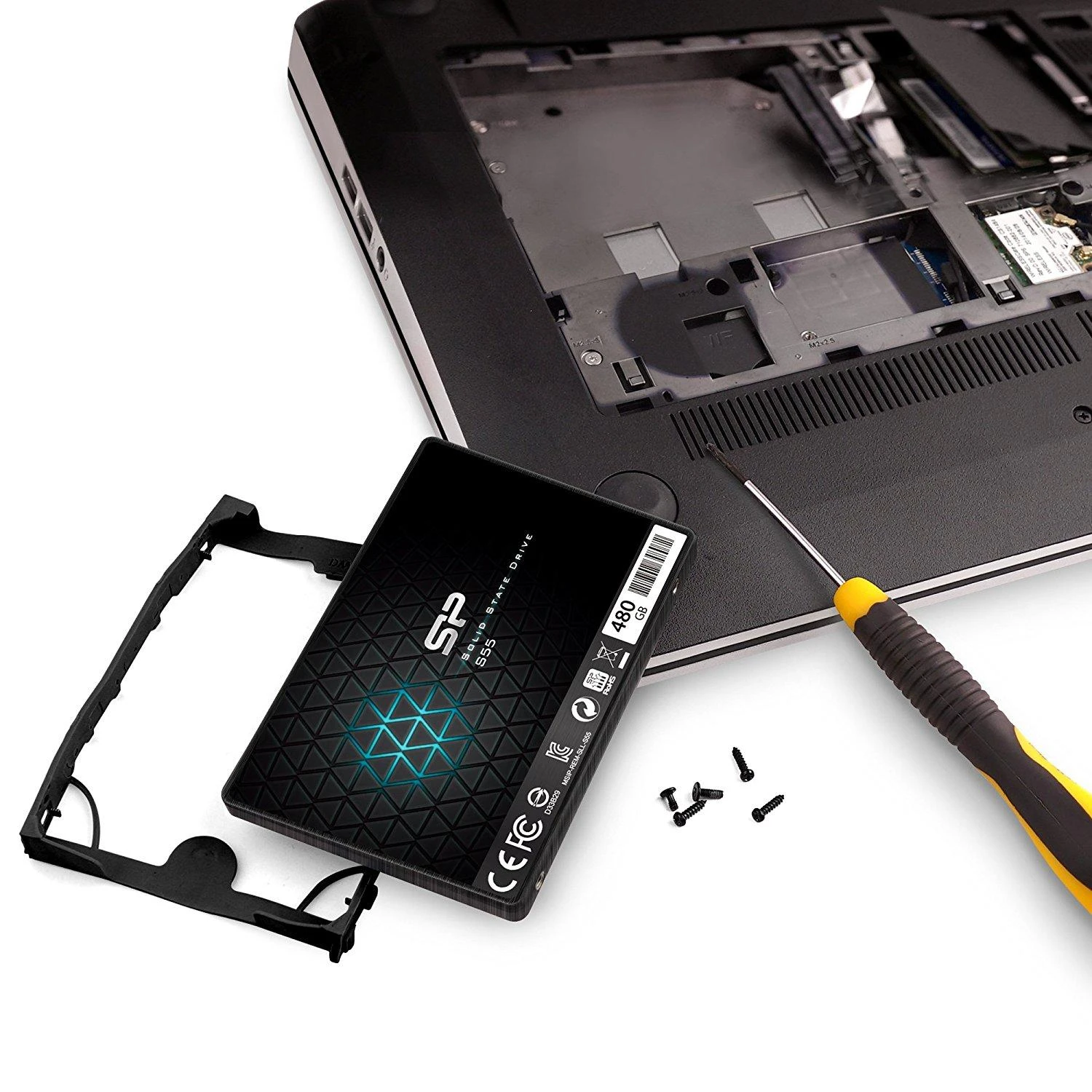 Silicon Power Slim S55 480 GB, SSD form factor 2.5", SSD sąsaja SATA, Rašymo greitis 440 MB/s, Skaitymo greitis 550 MB/s