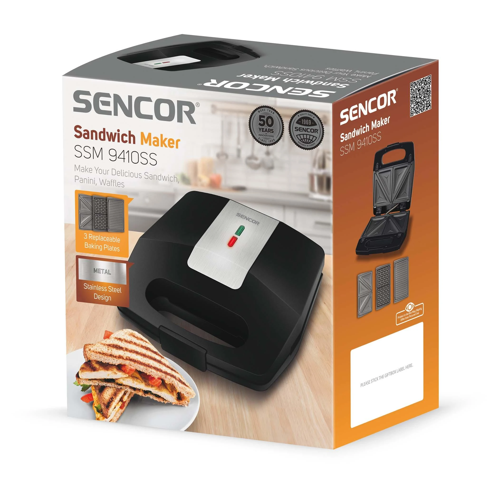 Sumuštinių keptuvas Sumuštinių keptuvė Sencor 3in1 SSM 9410SS