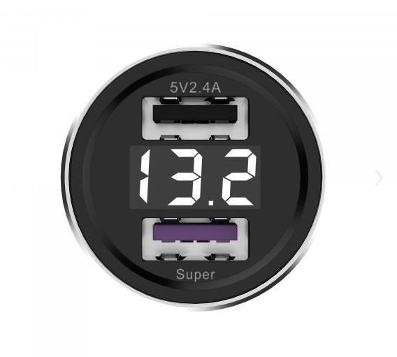 Somostel 30W 2x USB raudona + kabelis Typ-C