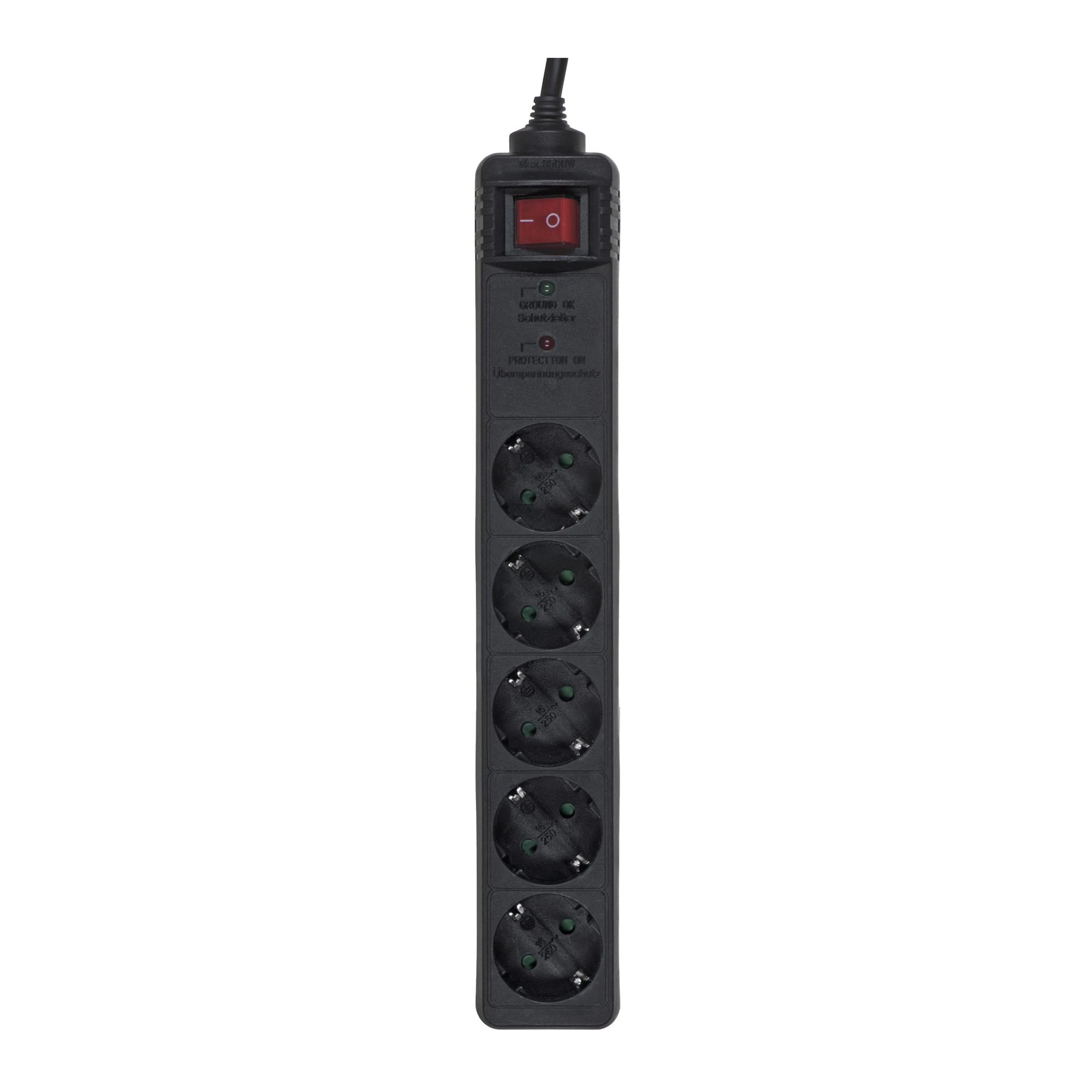 Gembird EnerGenie | Surge Protector SPG5-C-15/ 4.5 m/ 5 Sockets/ Juodas