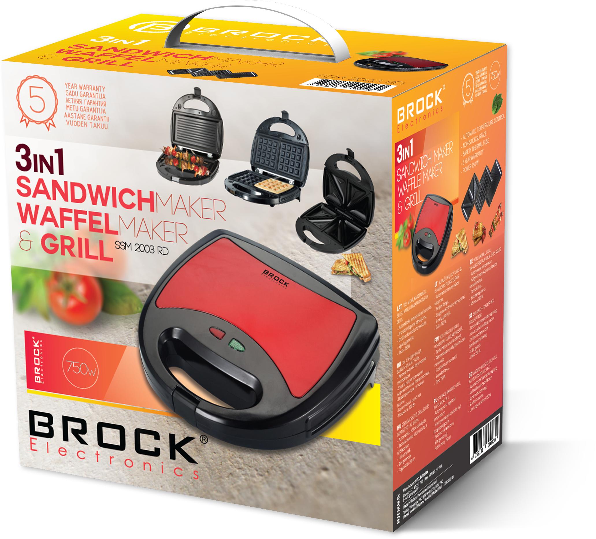 Sumuštinių keptuvas Keptuvas Brock Keptuvas elektrinis 3w1 SSM2003RD Brock
