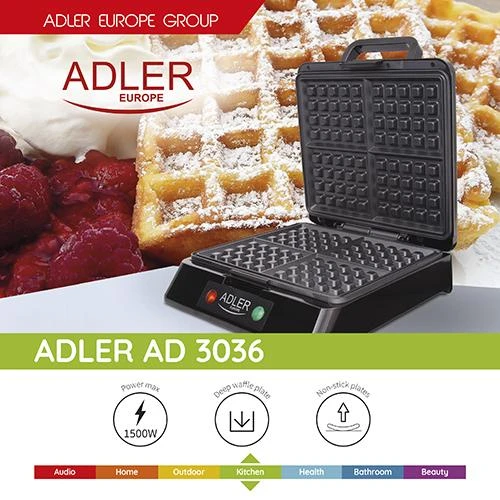 Adler Vaflinė AD 3036, 1300 W