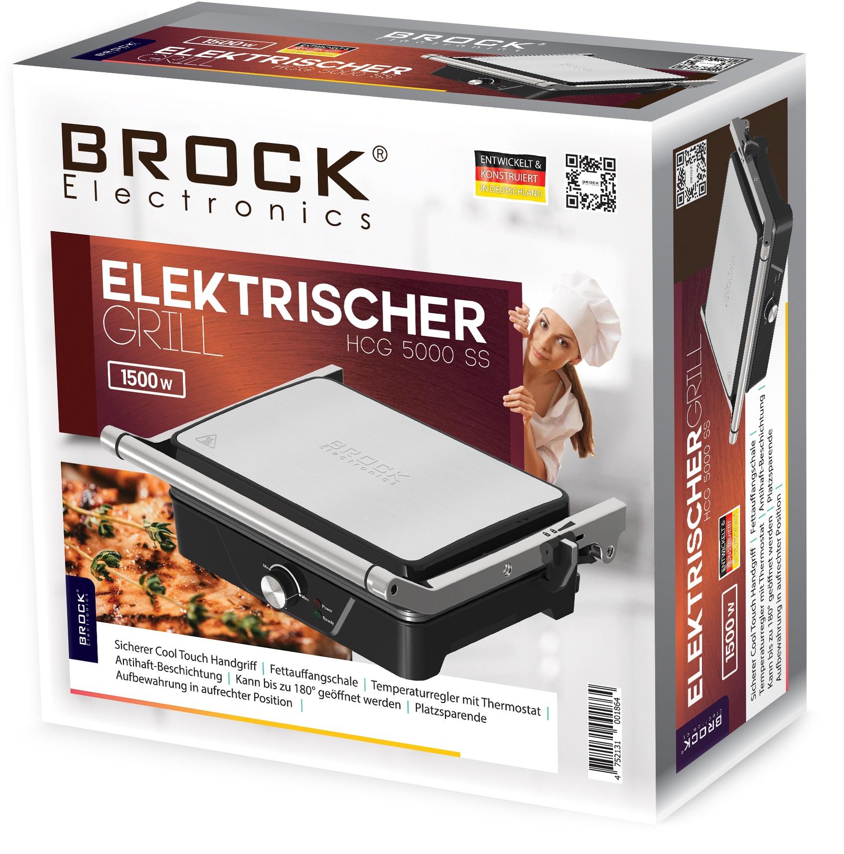 Sumuštinių keptuvas Elektros grilis Brock Elektros grilis BROCK HCG 5000 SS (HCG 5000 SS) - AGDBKGRE0001