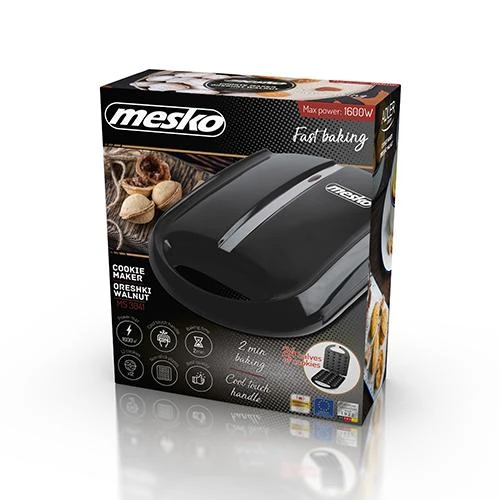 Sumuštinių keptuvas Mesko | Riešutų gaminimo aparatas | MS 3041 | Riešutų gaminimo aparatas | 1600 W | Kepinių skaičius: 24 | Riešutai