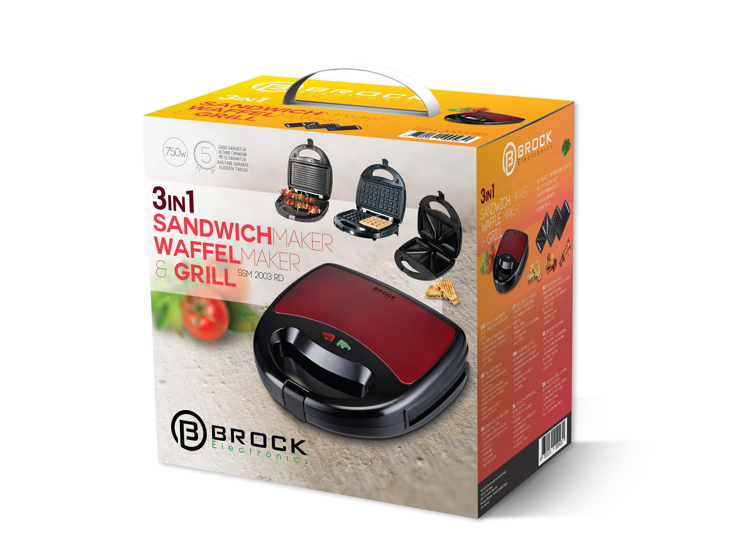 Sumuštinių keptuvas Keptuvas Brock Keptuvas elektrinis 3w1 SSM2003RD Brock